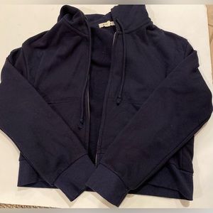 Navy blue cropped zip up from Garage